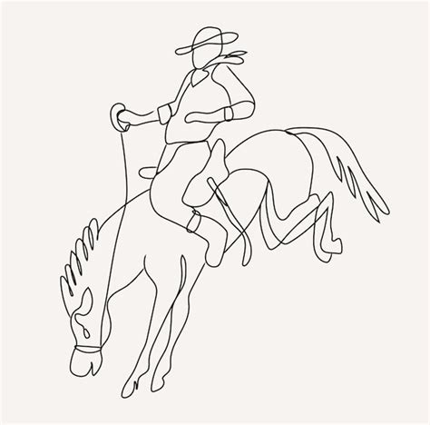 Premium Vector | Minimalist western line art, cowboy, bull steer, sketch, wild west drawing ...