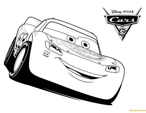 Cars 3 Lightning McQueen Coloring Page - Free Coloring Pages Online