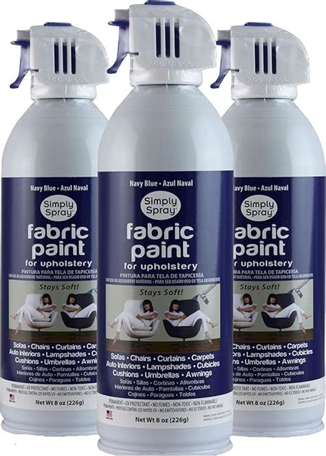 Simply Spray Upholstery Fabric Spray Paint 8 Oz. Can 3 Pack Navy Blue: Amazon.co.uk: DIY & Tools