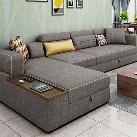 L Shape Sofa Set With Storage Baci Living Room | Living room sofa ...