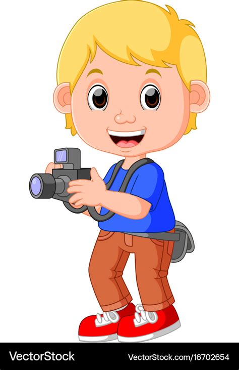 Cartoon character photographer Royalty Free Vector Image