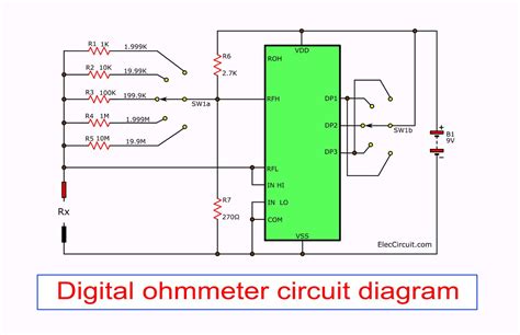 Schematic And Working Of Digital Ohm Meter