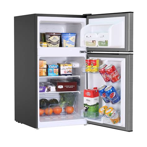 Mini Fridge with Freezer, 3.2 Cu.Ft Mini Refrigerator with 2 Doors, Compact Small Refrigerator ...