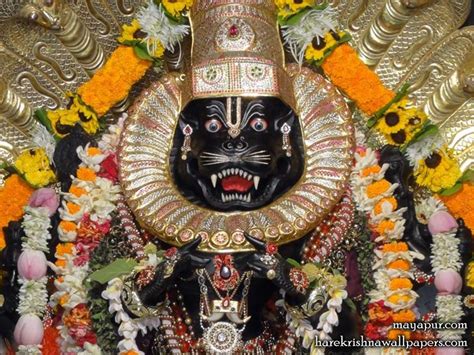 Sri Narasimha Deva Close up Wallpaper who looks enchanting | Hare Krishna Wallpapers