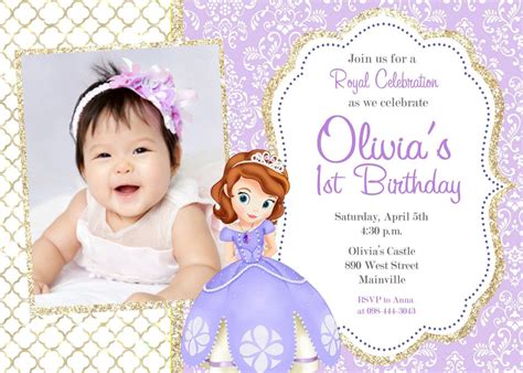 Sofia the First Invitation Templates sofia the First Birthday Party Invitat… | Sofia birthday ...