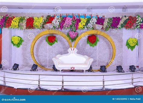 Wedding Stage of Flowers Disign Stock Image - Image of decor, colorful: 143232095