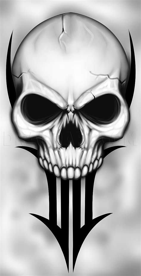 How to Draw a Traditional Skull Tattoo | Skulls drawing, Skull art drawing, Black skull tattoo