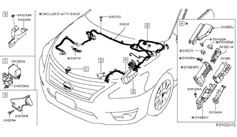 24012-9HT6C Genuine Nissan #240129HT6C Harness Assy-Engine Room