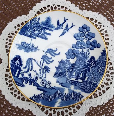 Coalport Willow Pattern China Saucer Vintage Blue and White Willow ...