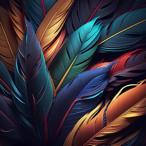 Premium AI Image | Colored bird feathers texture for background