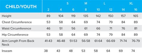 FXR Sizing Charts — HFX Motorsports