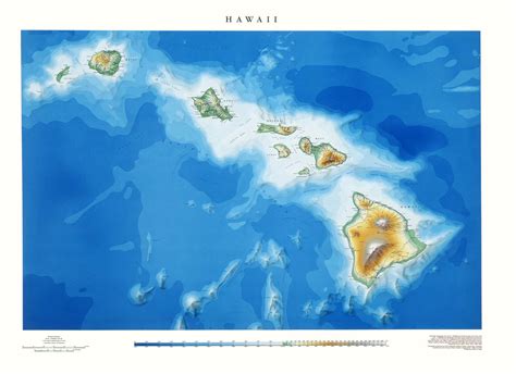 Hawai'i Topographic Wall Map by Raven Maps, 30" x 42"