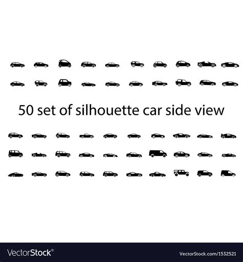 Car side view set Royalty Free Vector Image - VectorStock