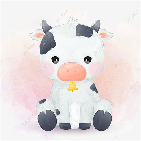 Lindo Bebé Vaca Ilustración En Acuarela PNG ,dibujos Clipart De Vaca ...