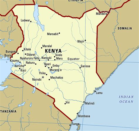 Large map of Kenya with cities | Kenya | Africa | Mapsland | Maps of the World