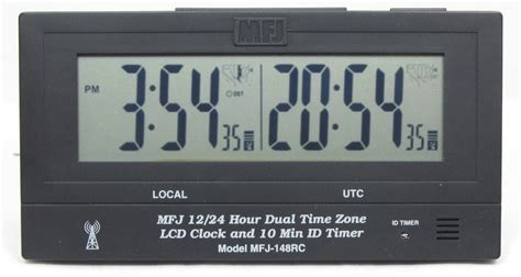 MFJ-148RC Radio Controlled Dual Time LCD Atomic Clock Station ID Timer - Main Trading Company