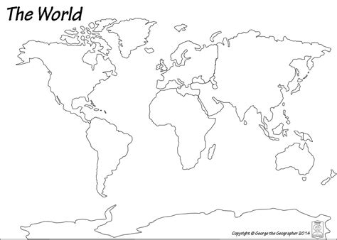 Blank World Map Pdf #3 | World map outline, World map sketch, World map printable