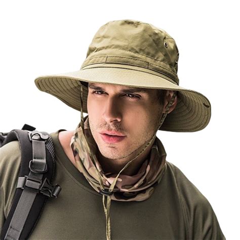 XBTCLXEBCO Sun Protection Hat Summer Men Outdoor Bucket Wide Brim Lightweight Fishing Hats ...