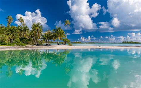 nature, Tropical, Island, Beach, White, Sand, Turquoise, Sea, Reflection, Summer, French ...