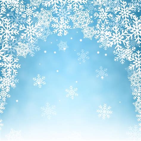 Premium Vector | Flying snowflakes on blue background