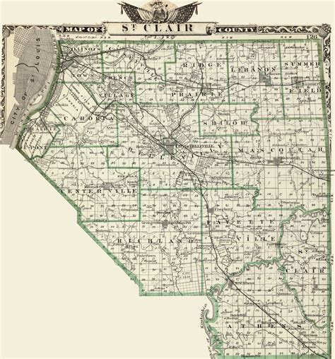 St. Clair County, Illinois 1876 Historic Map Reprint