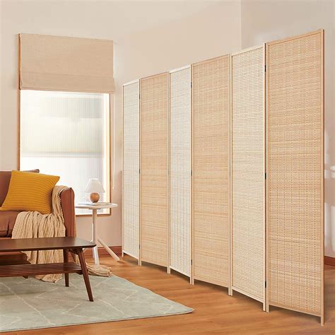 Buy TinyTimes 6 FT Tall Bamboo Room Divider, 6 Panel Room Dividers ...