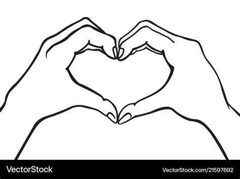 Two hands making heart sign love romantic Vector Image