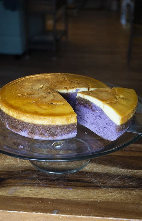 No Bake Ube Leche Flan Cake Recipe/The Skinny Pot