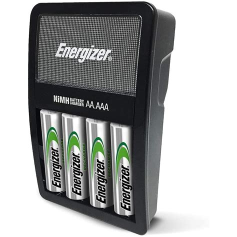 Energizer Rechargeable AA and AAA Battery Charger (Recharge Value) with 4 AA NiMH Rechargeable ...