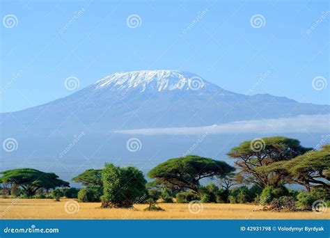 Snow on Top of Mount Kilimanjaro Stock Photo - Image of cloud, park ...