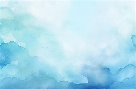 Premium AI Image | blue watercolor abstract painting in the style of soft pastel skies