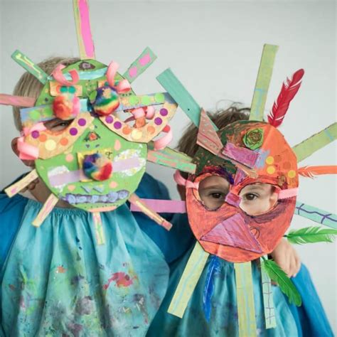 Making Cardboard Masks with Kids - So Colorful and Creative!