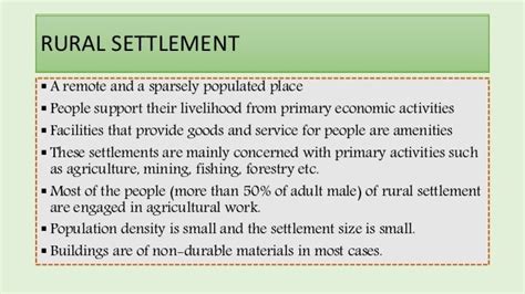 RURAL SETTLEMENT