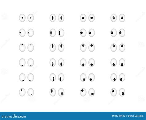 Set of eye emoticon vector stock vector. Illustration of symbol - 81347435