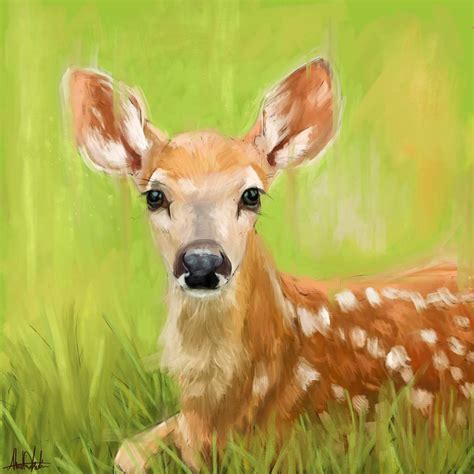 Cute deer baby painting by Ahmad Kadi : r/ImaginaryAww