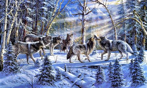 Wolf pack | Wolf painting, Wolf art, Wolf wallpaper