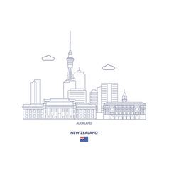 Auckland new zealand skyline detailed silhouette Vector Image