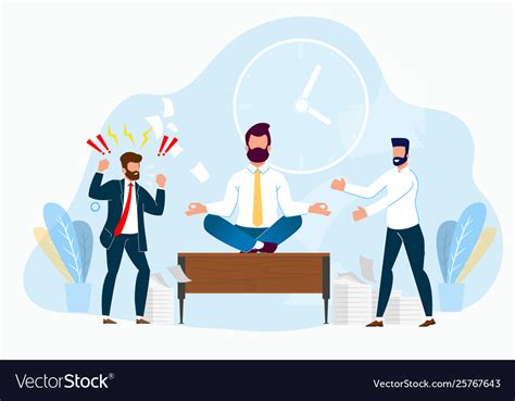 Professional stress management at work cartoon Vector Image