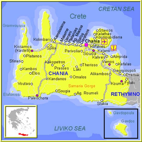 Greece Maps-Map of Chania Crete