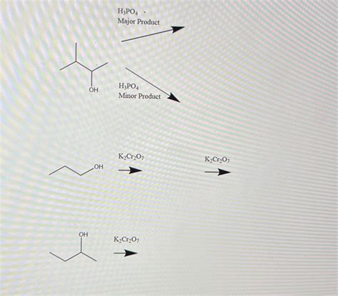 [Solved] Complete the following reaction schemes.. H3PO4 . Major ...