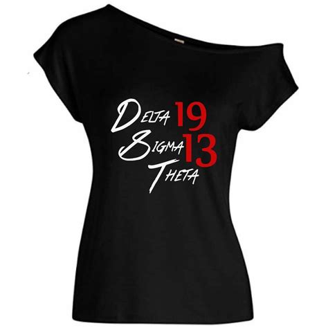 Delta Sigma Theta 1913 Off Shoulder Tee | Delta sigma theta apparel, Delta sigma theta, Theta shirts