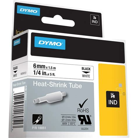 Dymo Rhino Heat Shrink Tube Labels, White, 1 Each (Quantity) - Walmart.com - Walmart.com