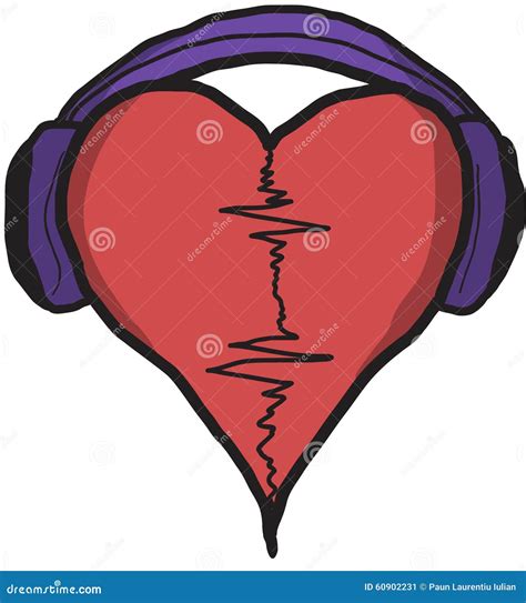 Music Heartbeat Line With Notes Cartoon Vector | CartoonDealer.com #108822993