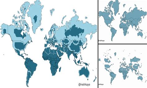 Map Of The World Countries To Scale - Franny Antonietta