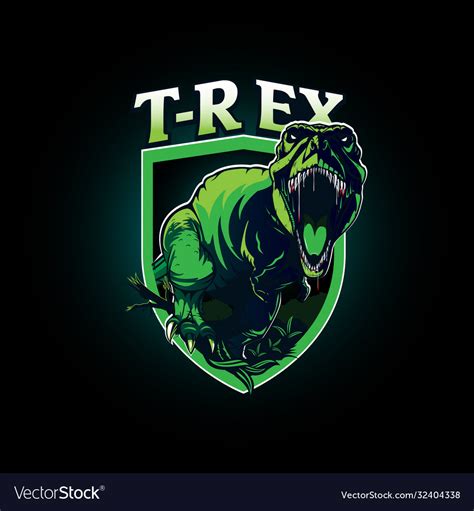 T-rex insignia symbol Royalty Free Vector Image