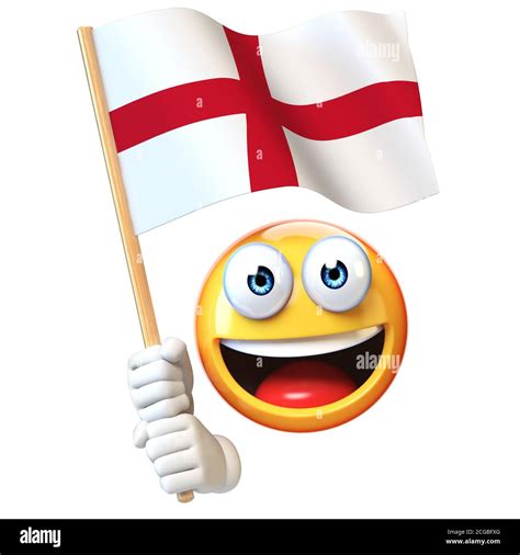 Emoji holding England flag, emoticon waving national flag of England 3d rendering Stock Photo ...