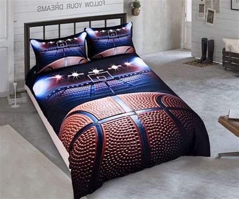 SHOMPE Sports Bedding Set For Teen Boys,Basketball Football Duvet Cover ...