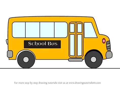 Learn How to Draw Cartoon School Bus (Vehicles) Step by Step : Drawing Tutorials