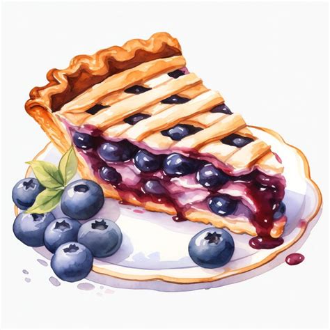 Premium AI Image | beautiful Blueberry pie slice with lattice crust ...