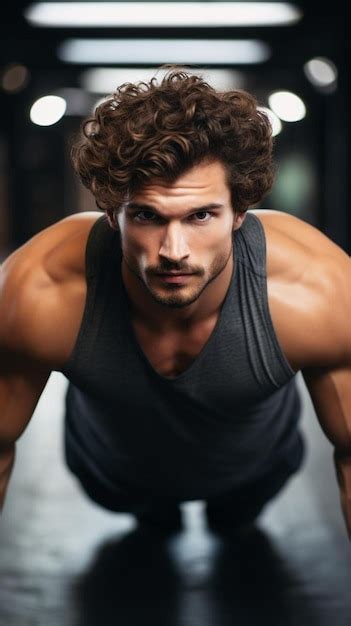 Premium Photo | Portrait of a handsome man doing push ups exercise with one hand in fitness gym